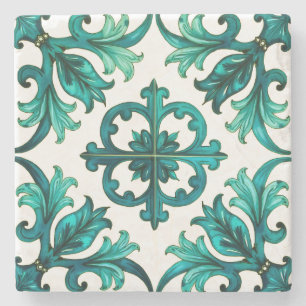 Italienischer Stil, Mosaik, grün Steinuntersetzer