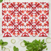 Italienischer Stil, Mosaik, rot Geschirrtuch (Gefaltet)