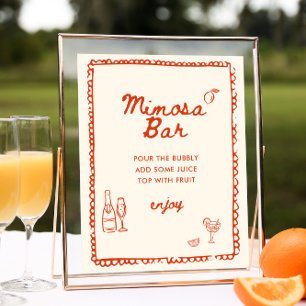Italienischer Stil Orange Hand Dragon Mimosa Bar Poster