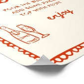 Italienischer Stil Orange Hand Dragon Mimosa Bar Poster (Ecke)