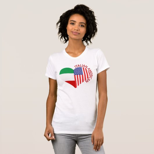 Italienischer Stolz-Flag Herzdesign T-Shirt (Vorne ganz)