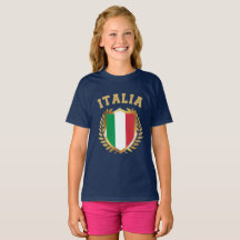 Italienischer T - Shirt am Flaggenschild