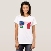 Italienischer T - Shirt unter amerikanischer Flagg (Vorne ganz)