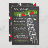 Italienischer Turm Pisa Probe Abendessen Geburtsta Einladung (Vorne/Hinten)