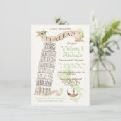 Italienischer Turm von Pisa Wasserfarbe Karte (Stehend Vorderseite)