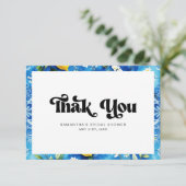 Italienischer Uferblau-Zitronenbräu Dankeskarte (Stehend Vorderseite)