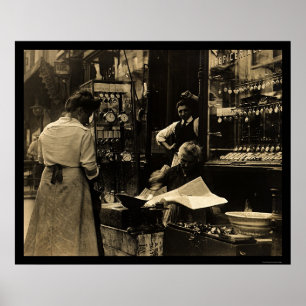 italienischer Uhrmacher in New York City 1912 Poster