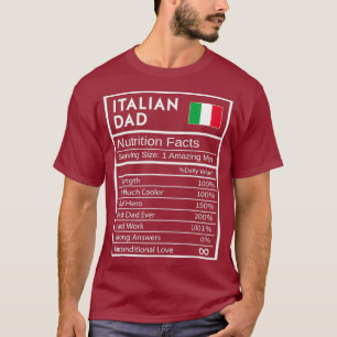 Italienischer Vater Ernährung Fakten Nationales P T-Shirt
