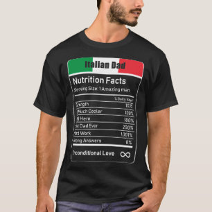 Italienischer Vater Ernährung Fakten Vatertag Ges T-Shirt