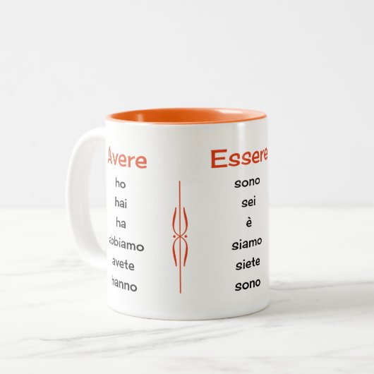 Italienischer Verbandunterricht Zweifarbige Tasse (Vorderseite Links)