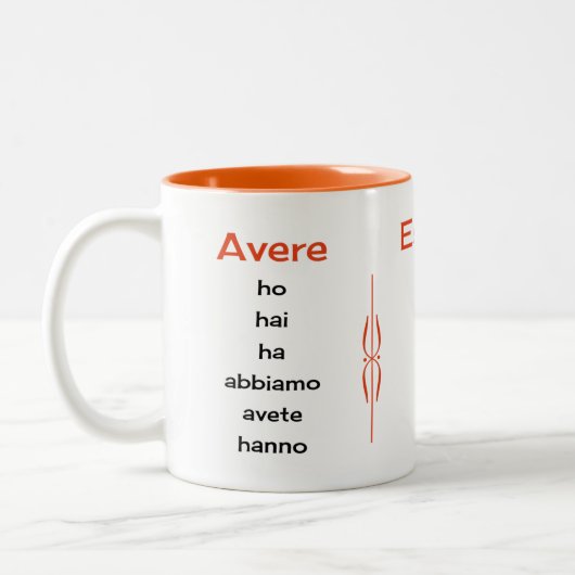 Italienischer Verbandunterricht Zweifarbige Tasse (Links)