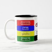 Italienischer Vokabular Zweifarbige Tasse (Links)