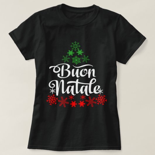 Italienischer Weihnachtsbuon Natale Snowflake Ital T-Shirt (Design vorne)
