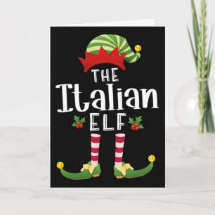 Italienischer Weihnachtself passendes Schlafanzug  Karte