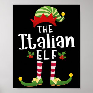 Italienischer Weihnachtself passendes Schlafanzug  Poster