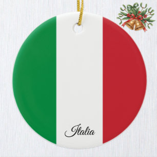 Italienischer Weihnachtsschmuck, Italienische Flag Keramik Ornament