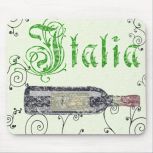 Italienischer Weinflaschen-Vintage-Mauspad Mousepad