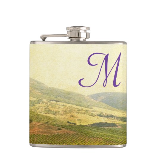 Italienischer Weinkeller Monogram Whiskey Flasche Flachmann (Vorderseite)
