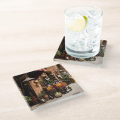 Italienischer Weinladen in Montepulciano, Toskana Glasuntersetzer (Schrägansicht)