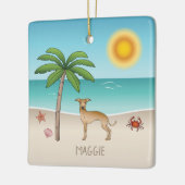 Italienischer Windhund am Tropical Summer Beach Keramikornament (Links)
