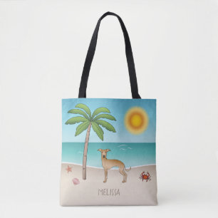 Italienischer Windhund am Tropical Summer Beach Tasche