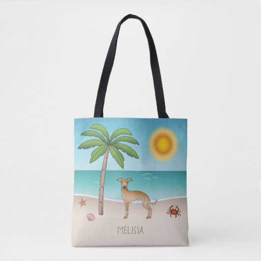 Italienischer Windhund am Tropical Summer Beach Tasche (Vorderseite)