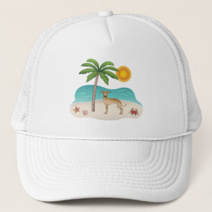 Italienischer Windhund am Tropical Summer Beach Truckerkappe