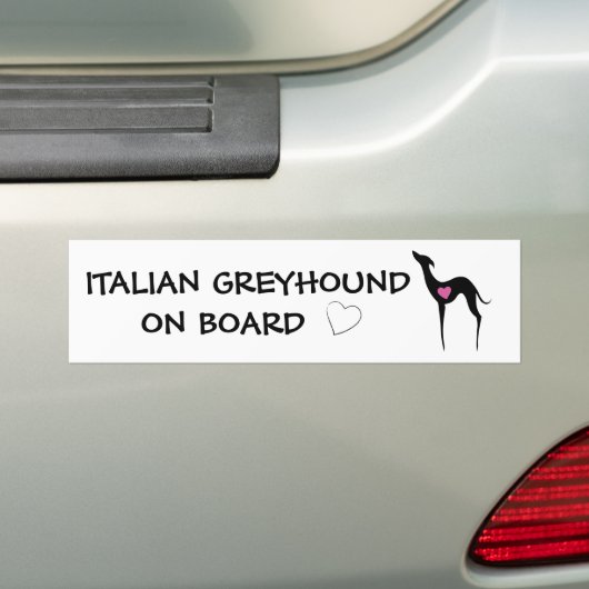 Italienischer Windhund an Bord Iggy dog Silhouette Autoaufkleber (Auf Auto)