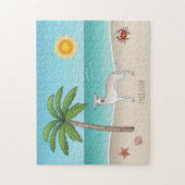 Italienischer Windhund an einem tropischen Sommers Puzzle (Vertikal)