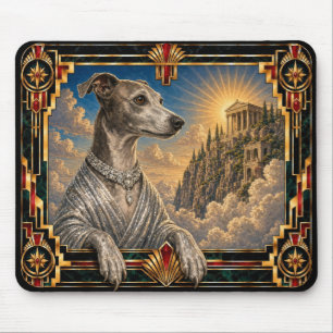 Italienischer Windhund, Art Deco Hund Mousepad