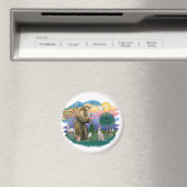 Italienischer Windhund (Creme) Magnet (In Situ (Geschirrspüler))