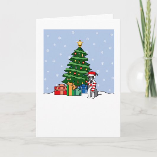 Italienischer Windhund, der gute Weihnachtskarte Feiertagskarte (Vorderseite)