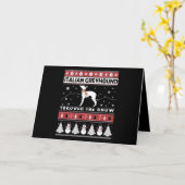 Italienischer Windhund durch Schnee Niedliche Weih Karte (Gelbe Blume)