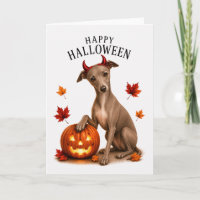 Italienischer Windhund Halloween Teufelshund