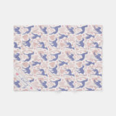 Italienischer Windhund Herz Periwinkle Muster Name Fleecedecke (Vorderseite (Horizontal))