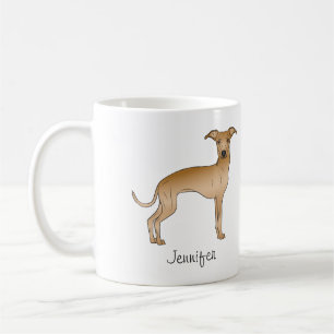 Italienischer Windhund-Hirschfarbenes Cartoon-Hund Kaffeetasse