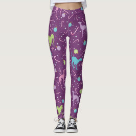 Italienischer Windhund Hund Silhouette Weihnachtsm Leggings