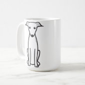 Italienischer Windhund-HundeCartoon Kaffeetasse (Vorderseite Links)
