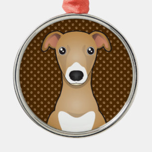 Italienischer Windhund-HundeCartoon-Tatzen Ornament Aus Metall