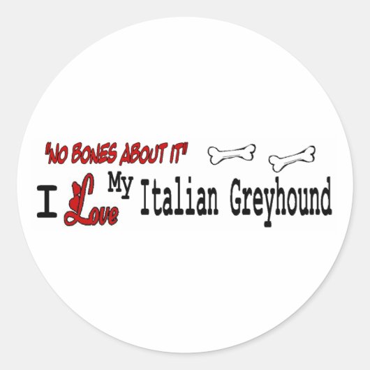 Italienischer Windhund (I Liebe) Aufkleber (Vorderseite)