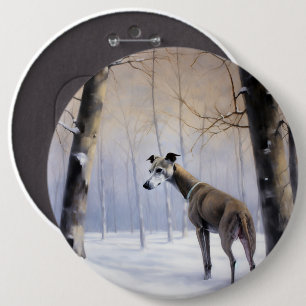 Italienischer Windhund Lass es schneien Weihnachte Button