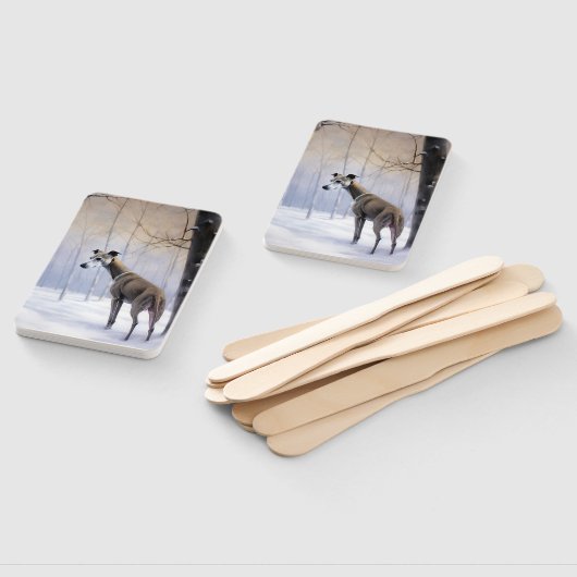 Italienischer Windhund lassen es Schnee Weihnachte Fächer (Non-assembled)