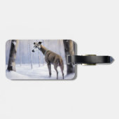 Italienischer Windhund lassen es Schnee Weihnachte Gepäckanhänger (Rückseite horizontal)