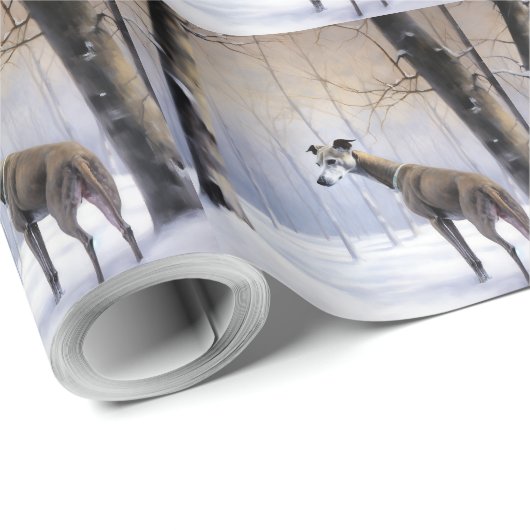 Italienischer Windhund lassen es Schnee Weihnachte Geschenkpapier (Rolleneckpunkt)