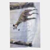 Italienischer Windhund lassen es Schnee Weihnachte Geschirrtuch (Vertikal)