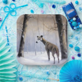 Italienischer Windhund lassen es Schnee Weihnachte Pappteller (Party)