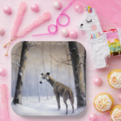 Italienischer Windhund lassen es Schnee Weihnachte Pappteller (Party)