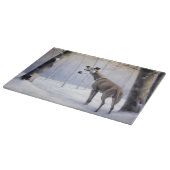 Italienischer Windhund lassen es Schnee Weihnachte Schneidebrett (Ecke)