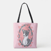 Italienischer Windhund-Liebe-Rosa-Taschen-Tasche Tasche (Rückseite)