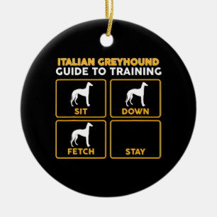 Italienischer Windhund-lustiger Trainingsführer Keramik Ornament